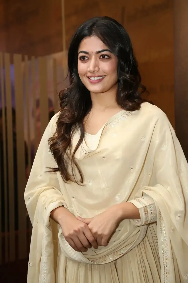 TELUGU ACTRESS RASHMIKA MANDANNA IN WHITE DRESS 2